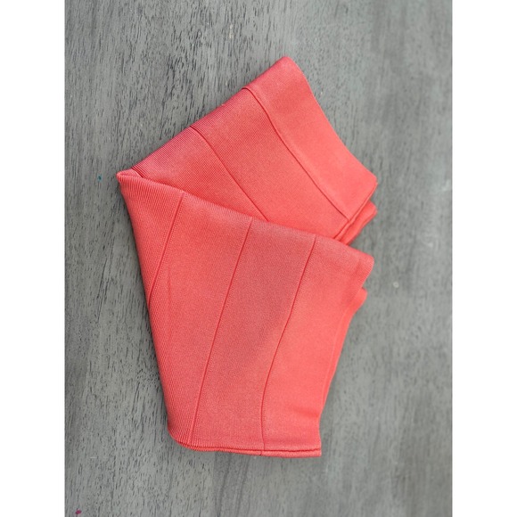 bebe Dresses & Skirts - Bebe Coral Pink Bandage Mini Skirt Bodycon High Waist Size Medium M Zip Back